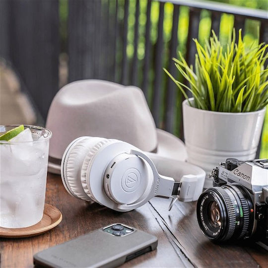 Audio Technica ATH-M20xBT Wireless / Wired Over Ear Headphones with 60 hours of Operation White