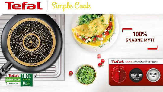 Tefal Simple Cook Τηγάνι από Αλουμίνιο με Αντικολλητική Επίστρωση 26cm