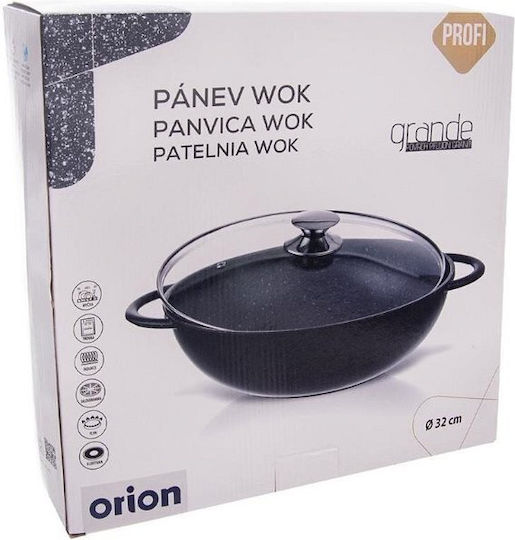 Orion Grande Wok With Lid made of Aluminum with Stone Coating 26cm