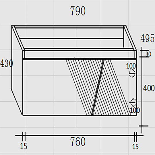 Martin Πάγκος με Νιπτήρα Μ80xΒ50xΥ43cm Πετρόλ/μπεζ