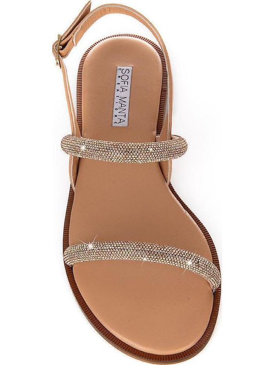 Leather Women's Flat Sandals Rose Gold