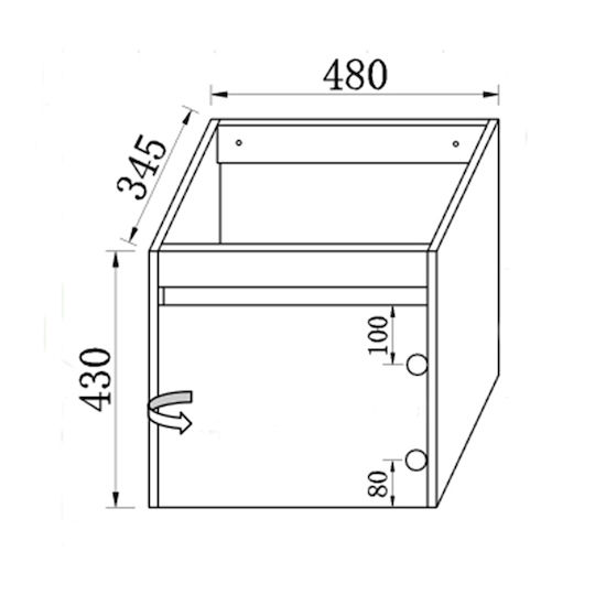 Rea Countertop with Sink & Mirror L50xW30xH135cm Capuccino