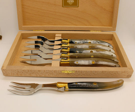 Claude Dozorme Laguiole Set de Furculițe Alimente Inoxidabile Coffee 6buc