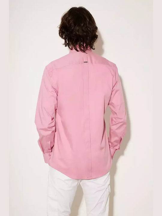 Stefan Fashion Men's Shirt Long Sleeve Pink