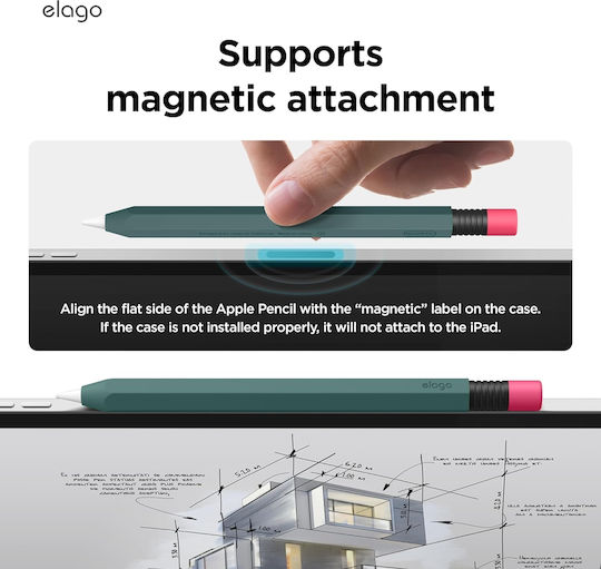Elago Stylus Case for Apple Pencil USB-C in Midnight Green color