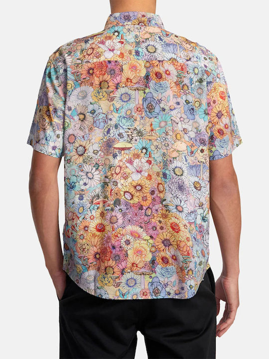 RVCA Cămașă Bărbătească Cu mânecă scurtă Floral Multicolor