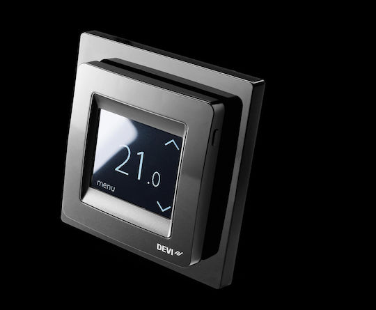 Danfoss DEVIreg Touch Pure Black Digital Termostat Spațiu cu Ecran Tactil