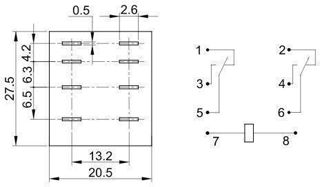 Tracon Electric Ρελέ Ράγας Ισχύος 3A Διπολικό με Τάση 48V