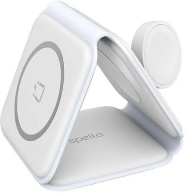 Epico Wireless Charger (Qi Pad) 15W White (Spello 3in1 Foldable)