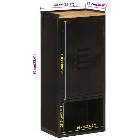 vidaXL Bathroom Cabinet L40xW27xH90cm Brown