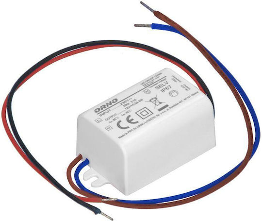 Orno LED-Netzteil Wasserdicht IP67 Leistung 6W mit Ausgangsspannung 12V