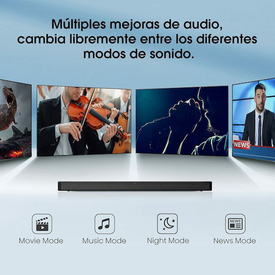 Hisense HS205G Soundbar 2.0 Bluetooth και HDMI 60W με Τηλεχειριστήριο Μαύρο