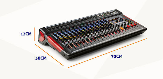 Power Dynamics PDM-T1604 SOCON460 Αναλογική Κονσόλα 16 Καναλιών με Phantom Power & 14 Εισόδους XLR & Bluetooth