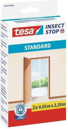 Tesa Cutcase Standard Door Mosquito Net with Velcro Permanent Plastic White 220x200cm