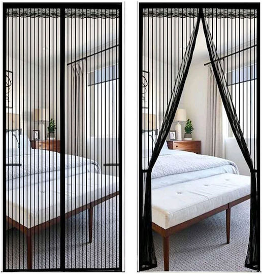Grasher Mosquito Net Door with Magnetic Clasp Black 220x100cm