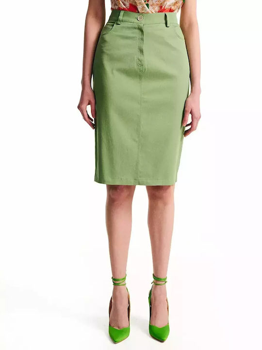 Forel Maxi Skirt in Green color