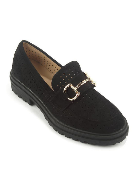 Fshoes Women's Loafers in Black Color