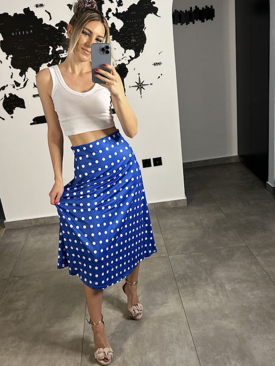 Polo Bonetta Βούλες – High Waist Midi Skirt Blue