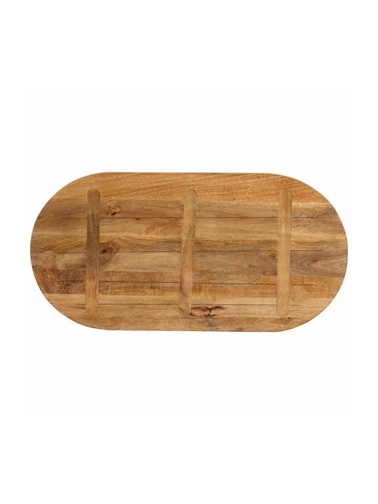 vidaXL Oval Tischoberfläche aus Massivholz Brown 90x40x3.8cm 370153 1Stück