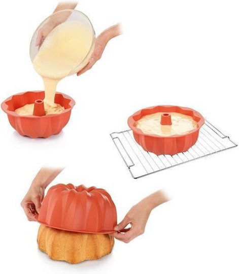 Tescoma No Coating Silicone Cake Baking Pan Delicia Rosette 24x24cm