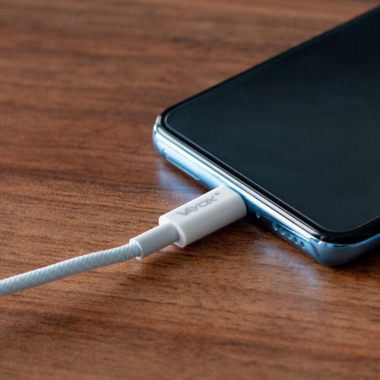 ikonka Cablu USB 2.0 USB-C Masculin - USB-C 65W PD Alb 1m KX4241