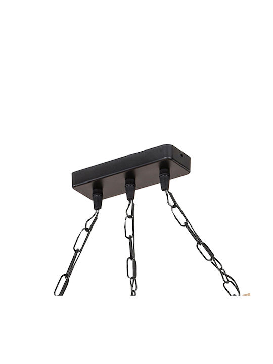 Pakketo PWL-1027 Pendant Light Black with Socket E27 48.5x10x47cm