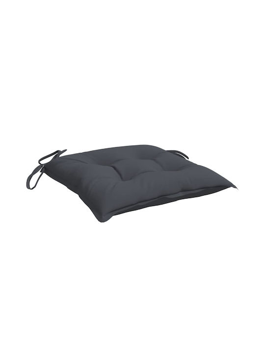 vidaXL Waterproof Garden Chair Cushion Anthracite 2 Pieces 50x50 cm