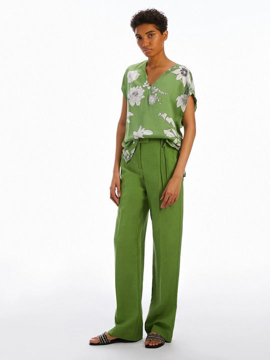 Pennyblack Floral Twill Top Green Print Pennyblack Green Print