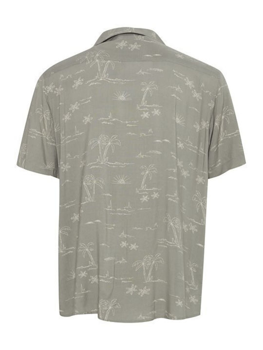 Solid Men's Shirt Short Sleeve Olive