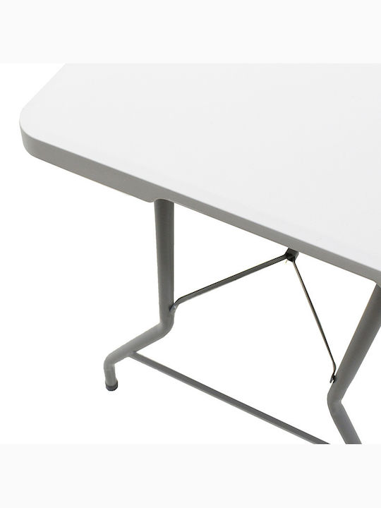 Plastic Masa Catering pentru spații exterioare Pliabil cu schelet metalic Rodeo Alb 240x76x74buc