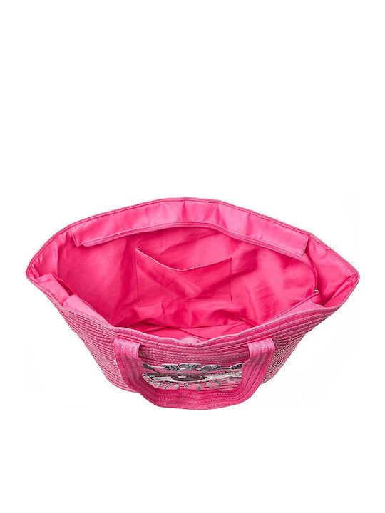 Verde Сламена Плажна чанта Fuchsia