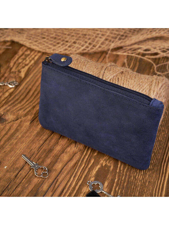 Leather Women's Wallet Classic with RFID Navy Blue