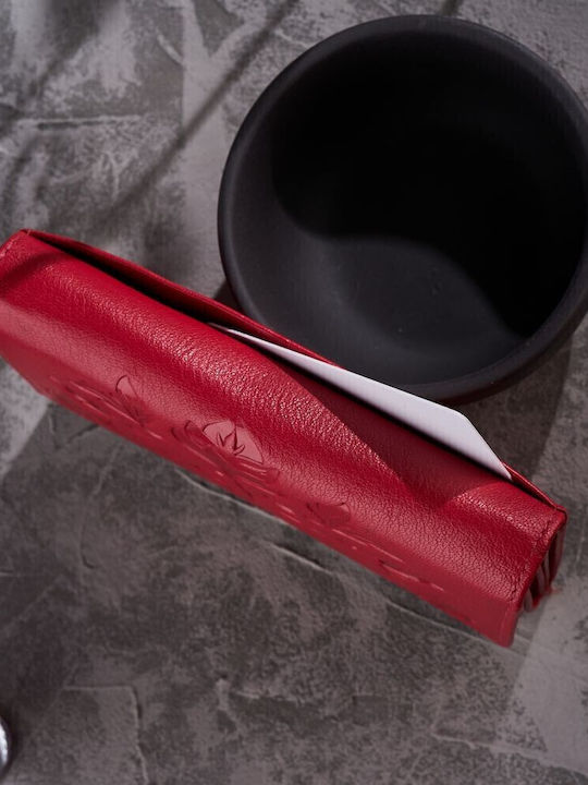 Large Leather Women's Wallet with RFID Red
