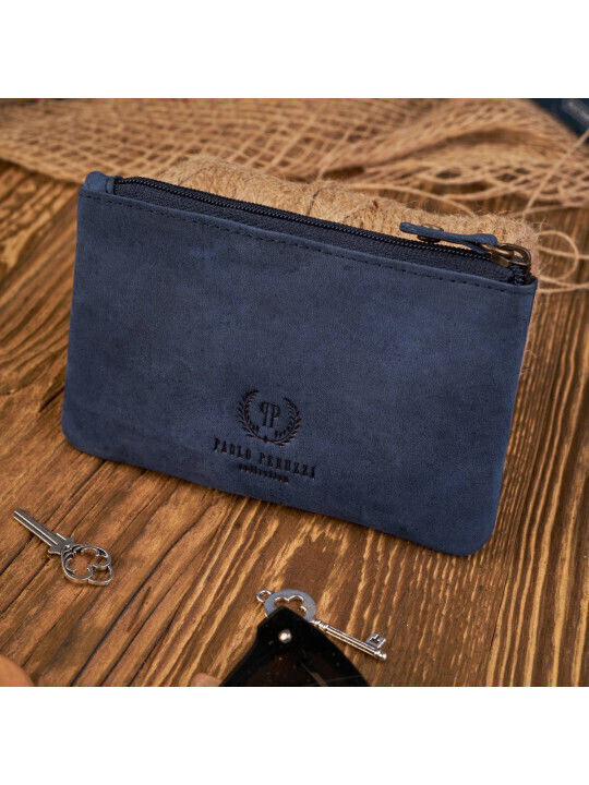 Leather Women's Wallet Classic Navy Blue