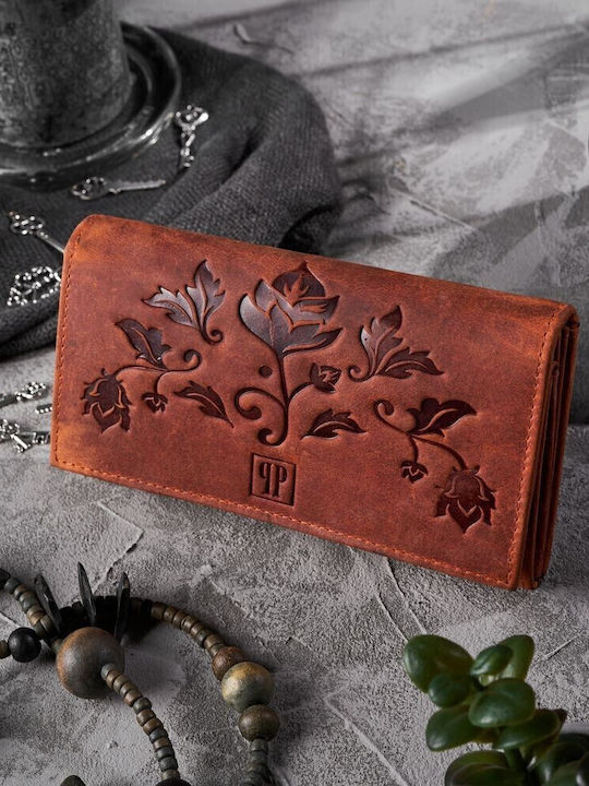 Leather Women's Wallet Classic with RFID Orange
