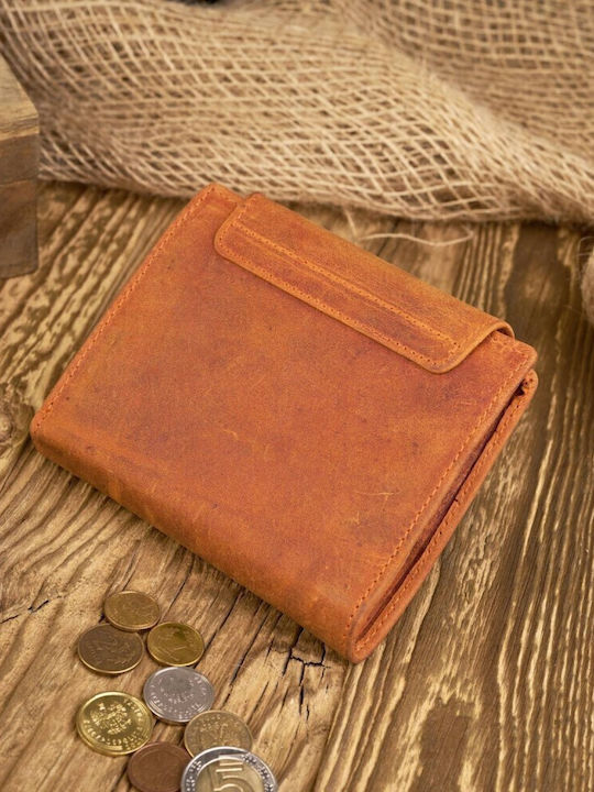 Leather Women's Wallet Classic with RFID Orange