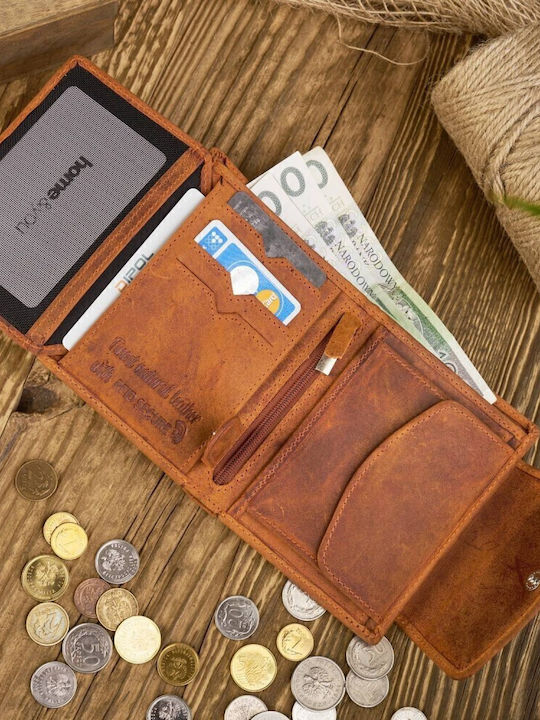 Leather Women's Wallet Classic with RFID Orange