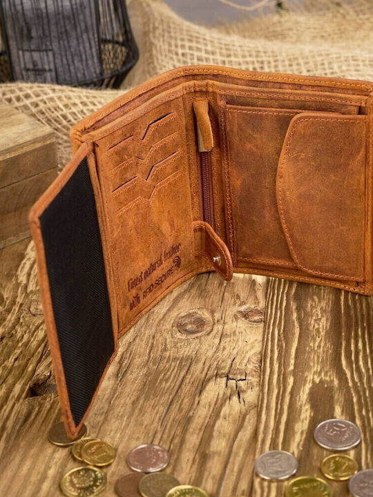Small Leather Women's Wallet Classic with RFID Orange