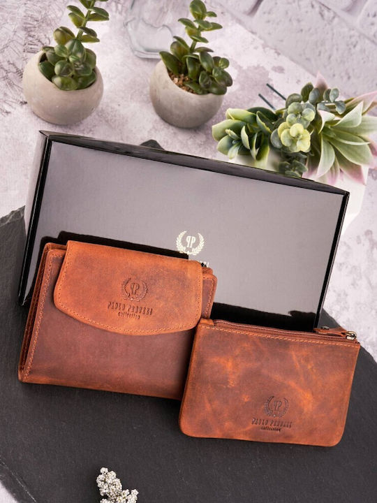 Leather Women's Wallet Classic with RFID Orange