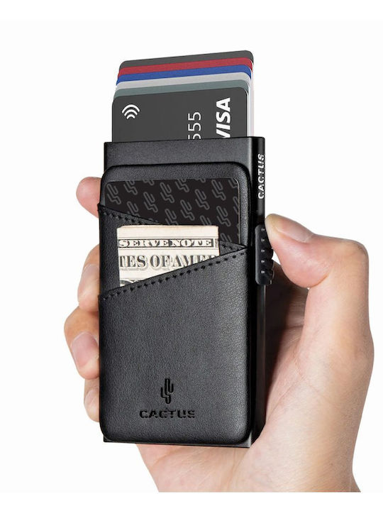 Ανδρικό Πορτοφόλι Καρτών με RFID Μαύρο