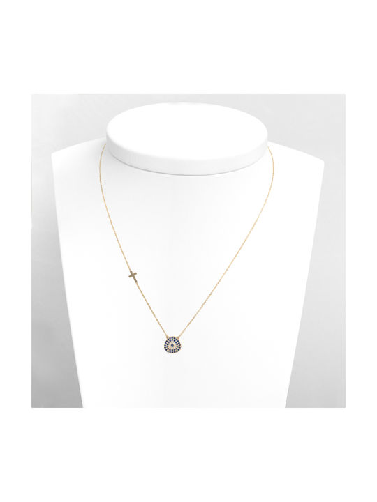 Kontopoulos Necklace from Gold 14K with Zircon