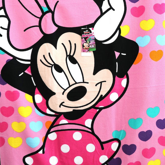 Disney Minnie Παιδική Πετσέτα Θαλάσσης Ροζ Minnie 137x70εκ.