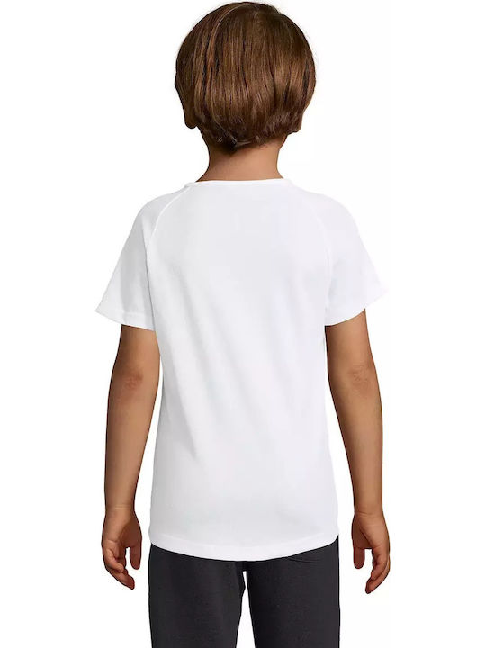 Kinder-T-Shirt Weiß Sporty
