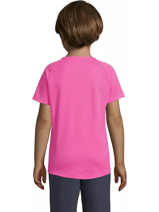 Kids' T-shirt Neon Pink 2 Sporty
