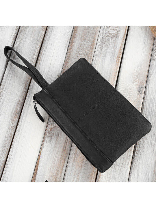 Leder Herrentasche Handtasche Schwarz