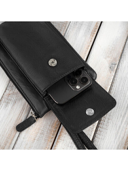 Leder Herrentasche Handtasche Schwarz