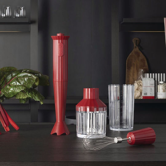 Alessi Plisse Ραβδομπλέντερ με Πλαστική Ράβδο Κόκκινο