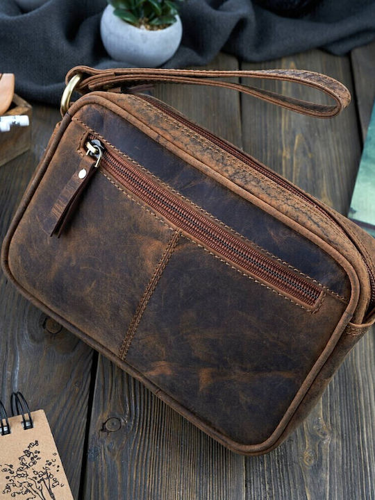 Leather Men's Bag Handbag Brown