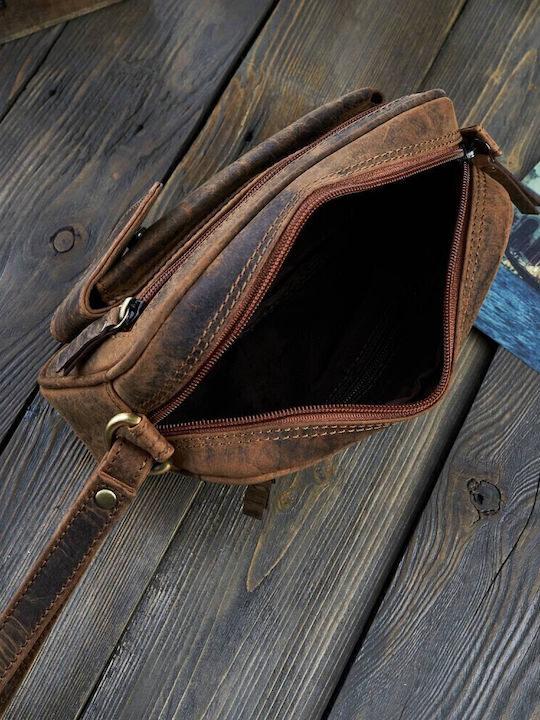 Leather Men's Bag Handbag Brown