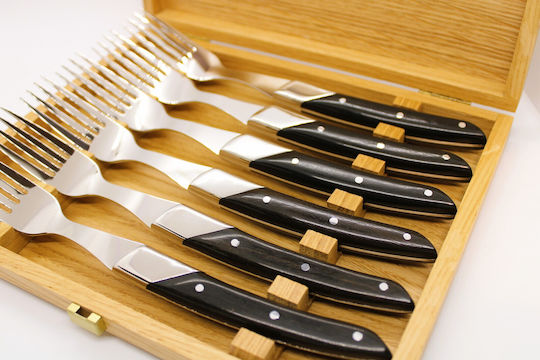 Claude Dozorme Set de Furculițe Alimente Inoxidabile Maro 6buc